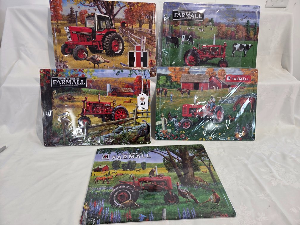 5-Tin Tractor Signs, (12x17)