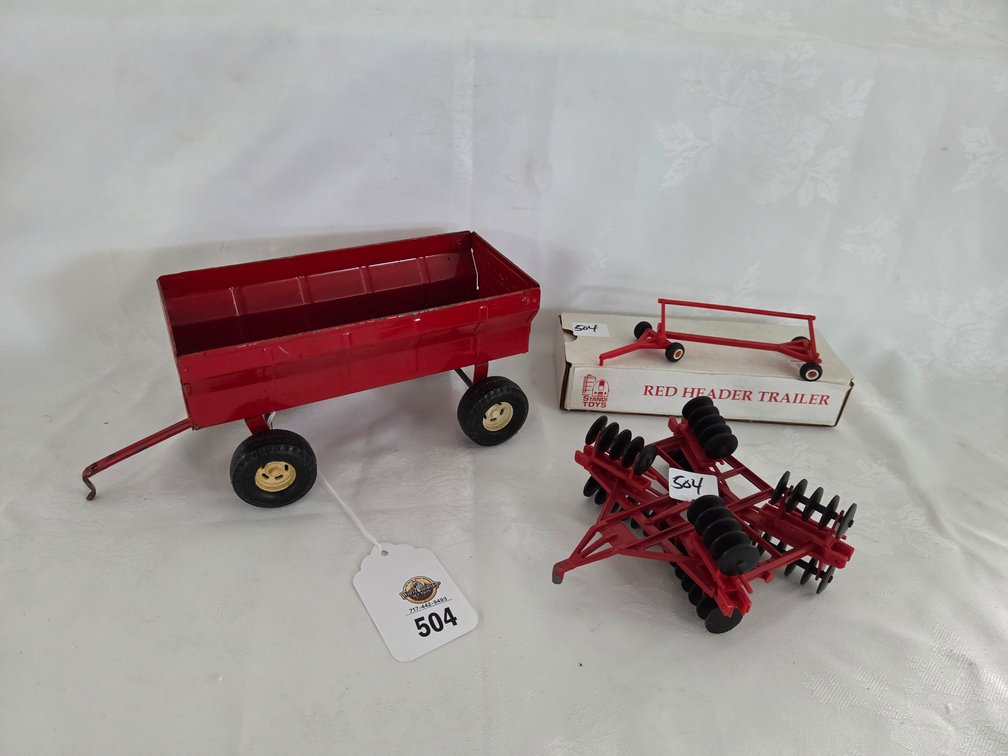 Ertl Wagon-Small Red Disc-small Red Header Trailer