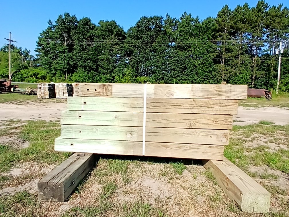 22x Approx 6" x 8" x 6' Treated Posts