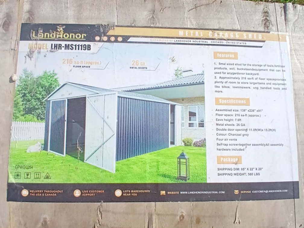 New Landhonor Metal Shed 139" x 236" x 91"