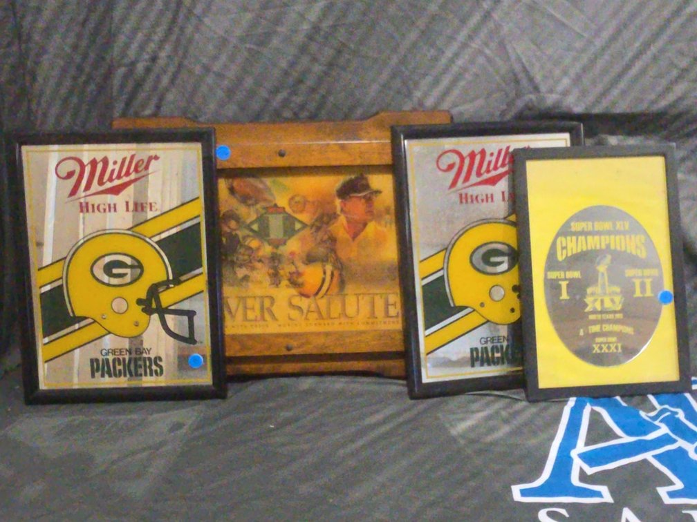 4 Packer Mirrors/Signs (Miller, Superbowl, and Silver Salute)