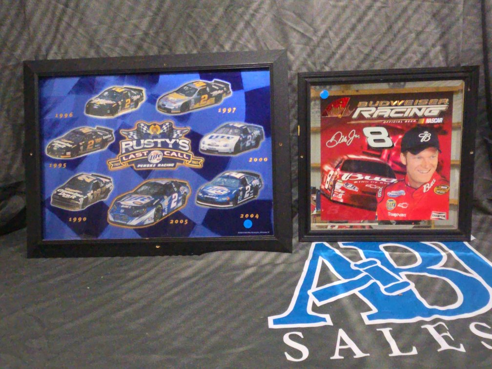 Bud Racing and Rustys Last Call Signs