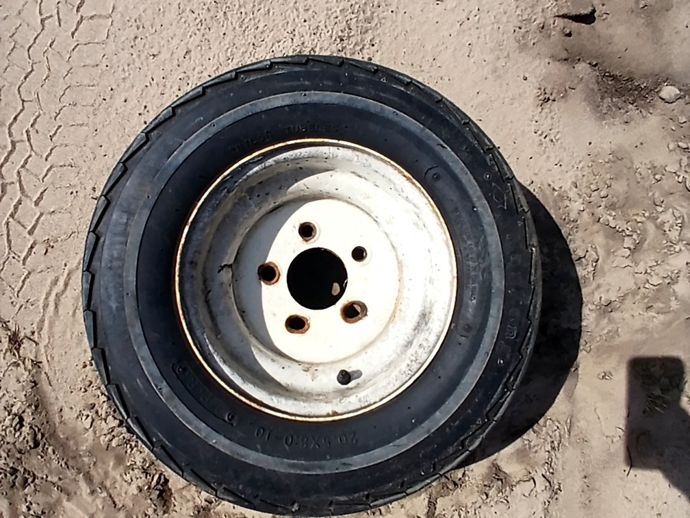 20.5 x 8.0 - 10 Tire on 5 Bolt Rim