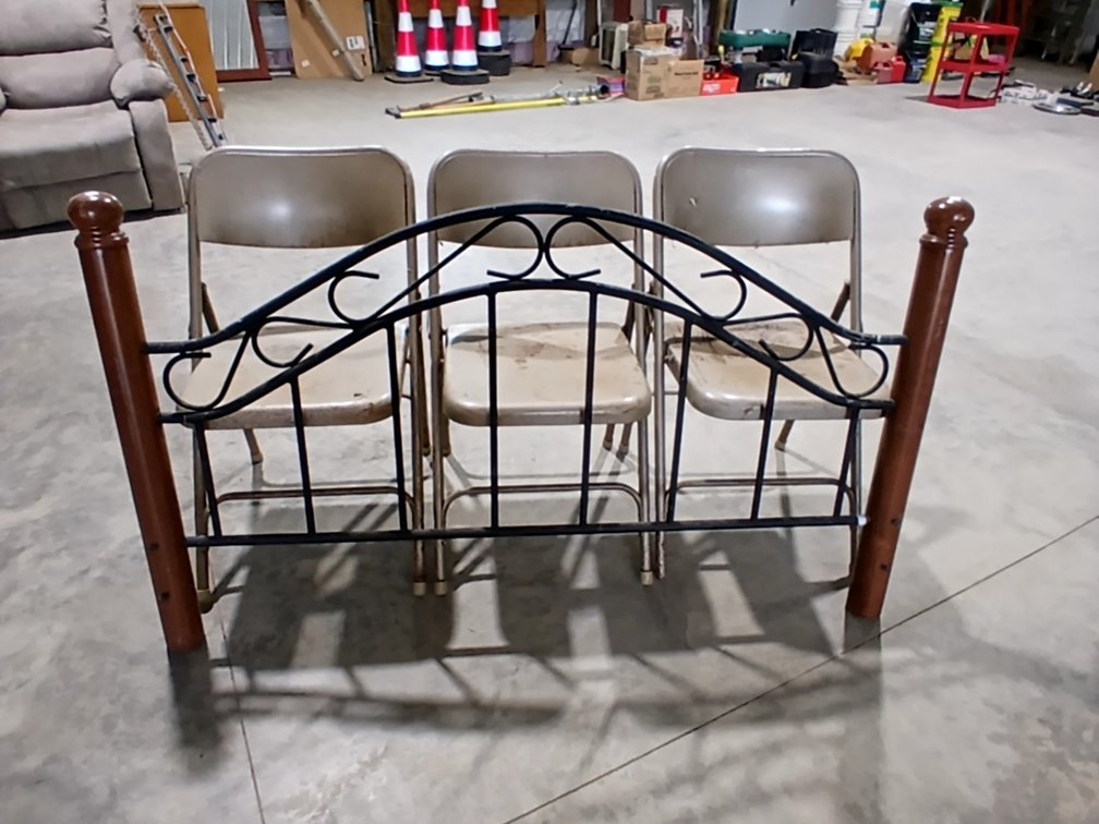 3 Folding Chairs & Twin Headboard