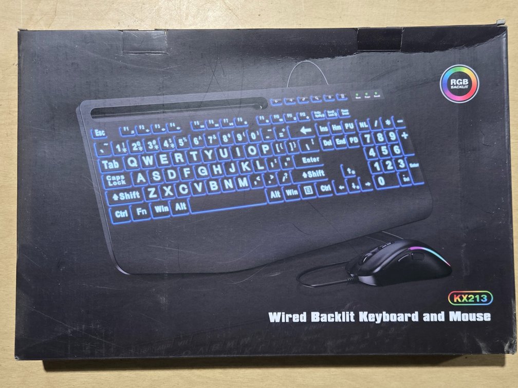 Wired Blacklit Keyboard and Mouse