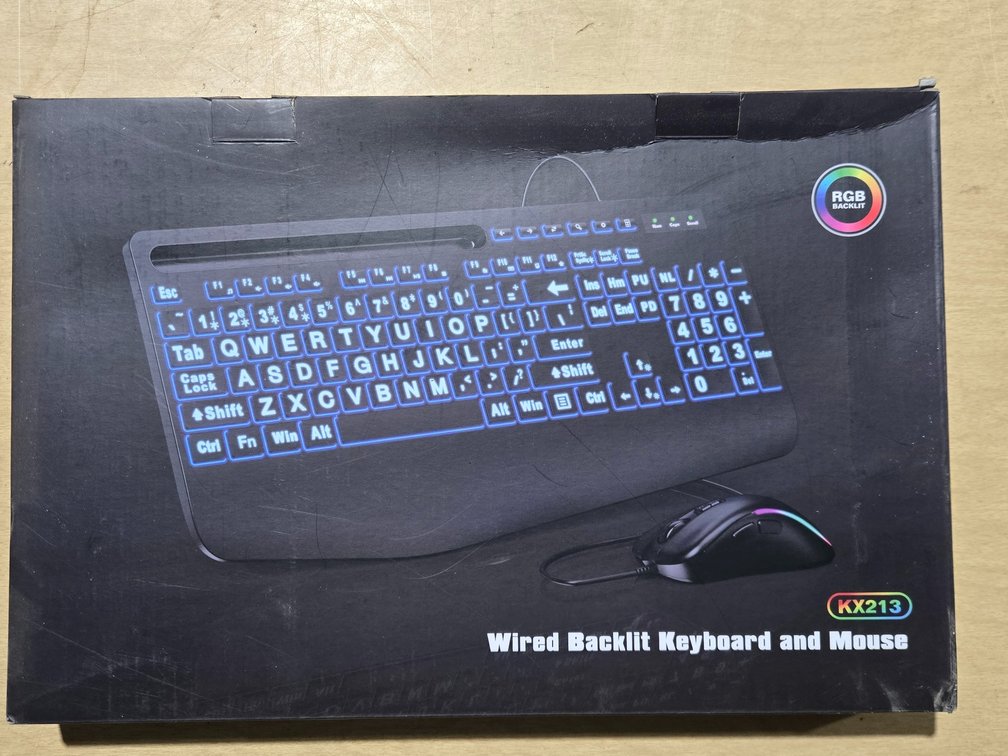 Wired Blacklit Keyboard and Mouse