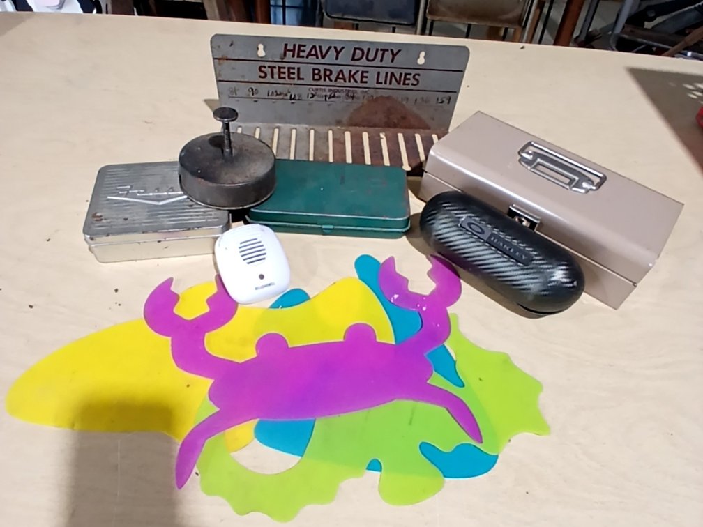 Hamburger Press, Metal Boxes, Brake Rack & Ocean Themed Stencils