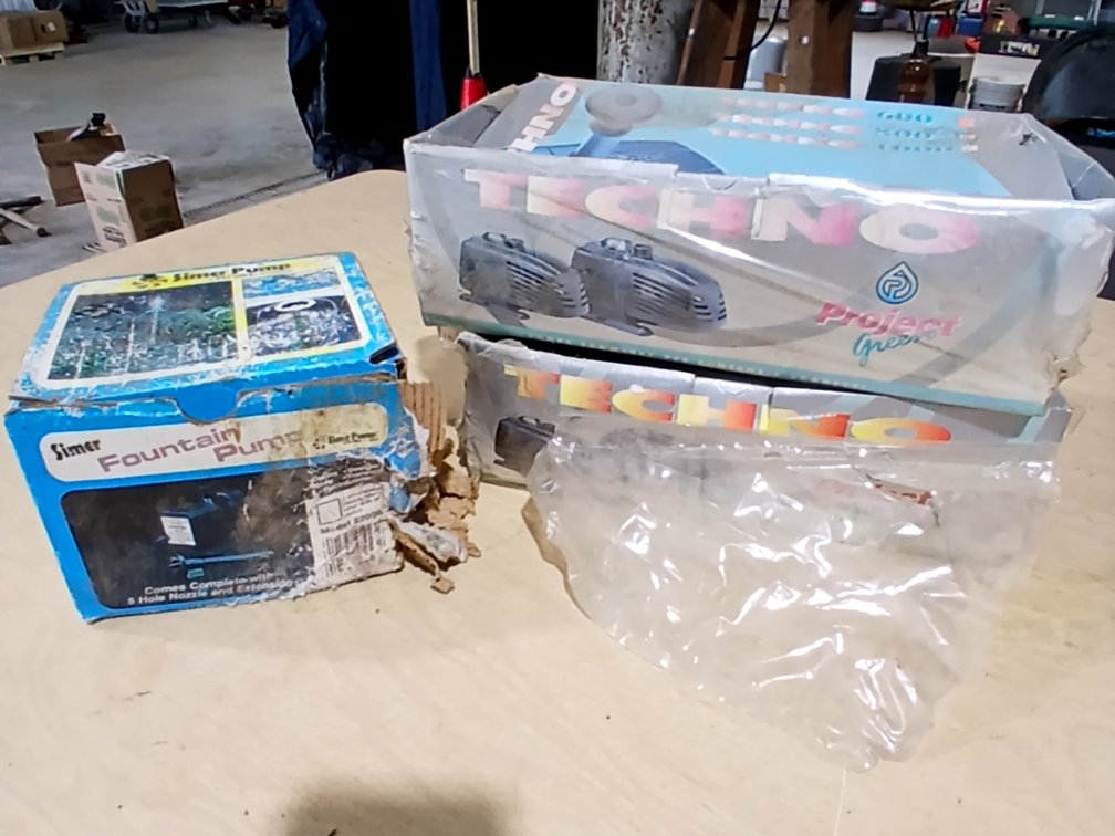 3 Pond Fountains, New in Boxes
