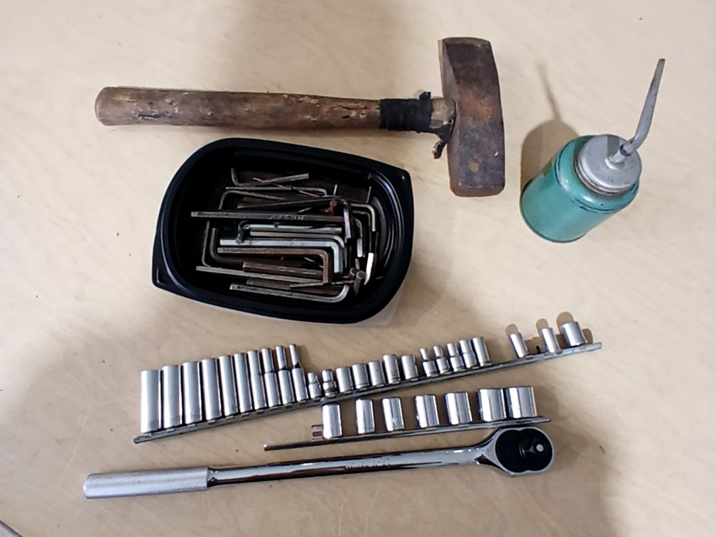 Standard & Meyric Socket Sets, Allen Wrenches, Oil Can & Ax