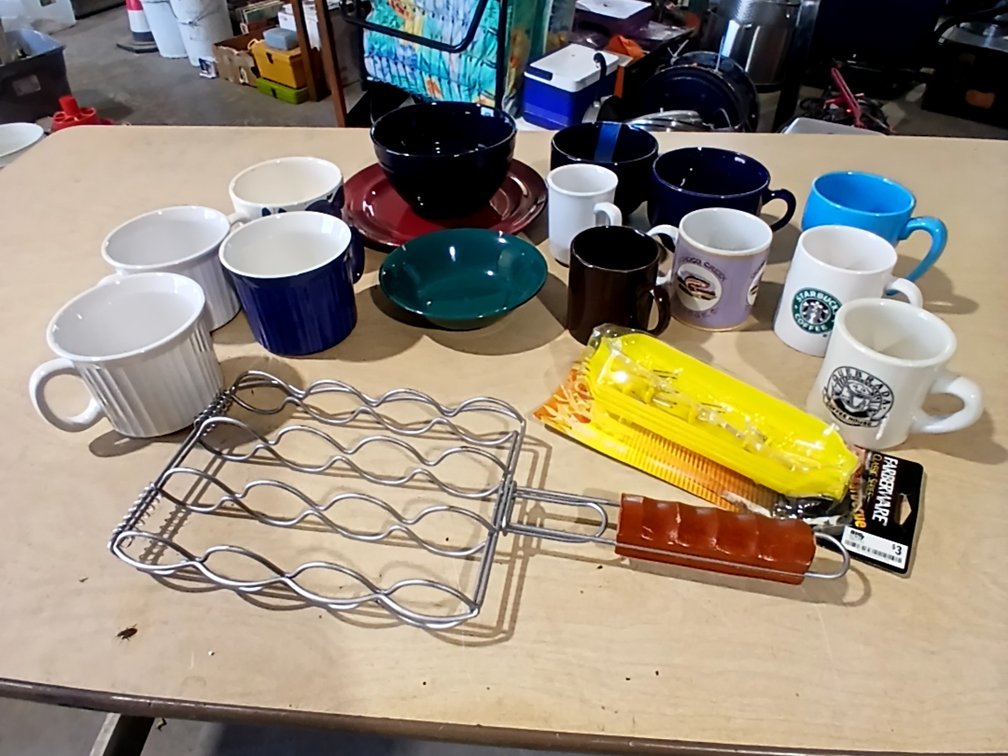 Dishes, New Corn Holders & Roaster Basket