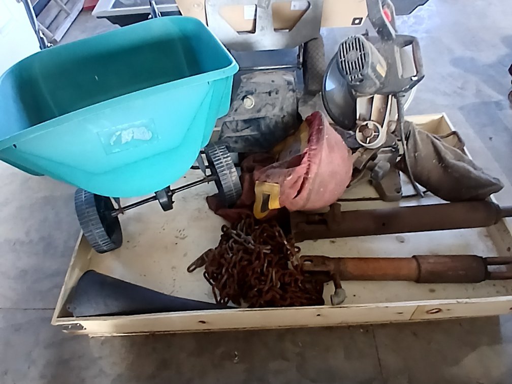 Compound Saw, Hydraulic Cylinders, Tire Chain, Helmets & Lawn Spreader