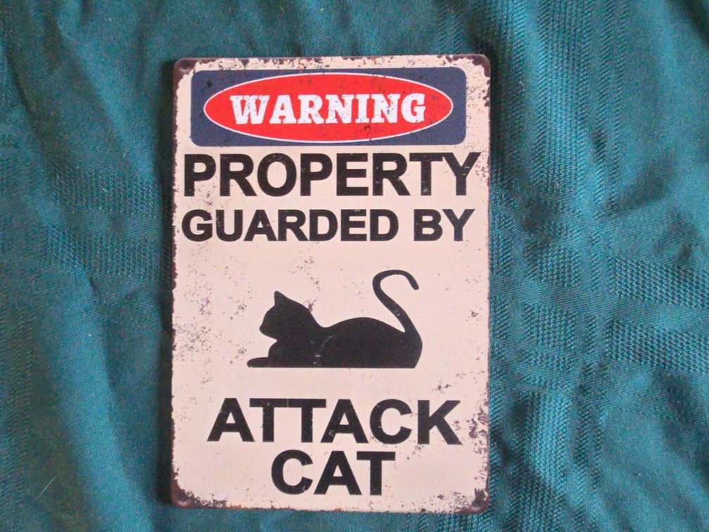 Attack Cats Wooden Sign
