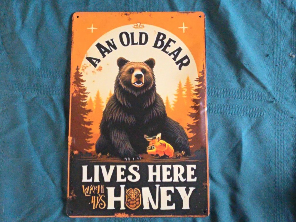 Old Bear Metal Sign