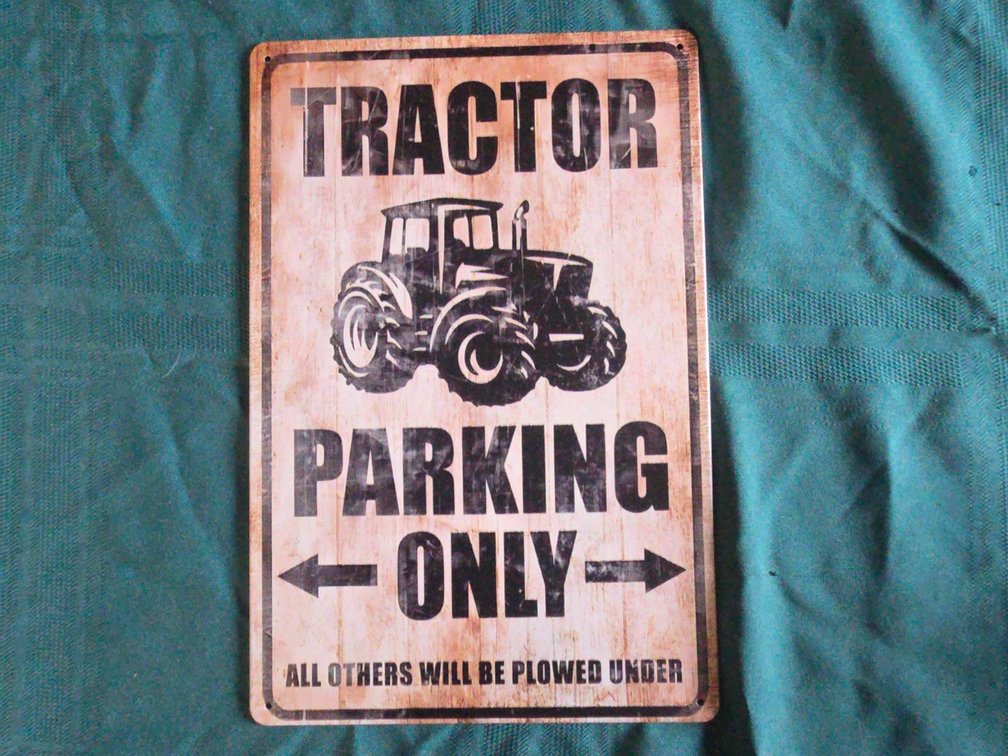 Tractor Parking Metal Sign