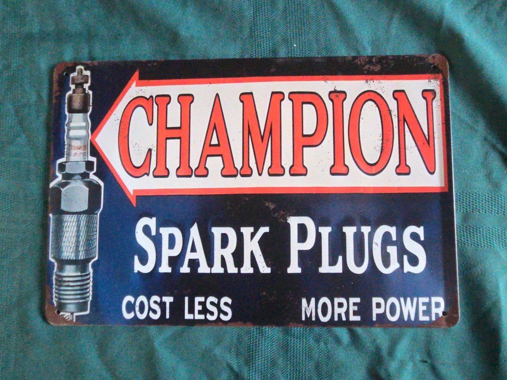Champion Spark Plugs Metal Sign