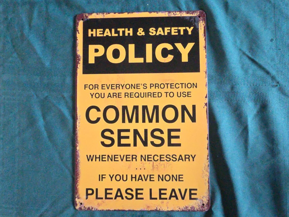 Common Sense Metal Sign