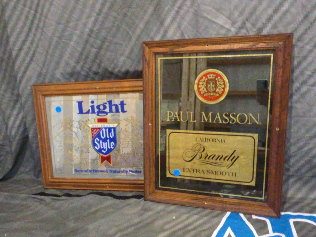 Old Style Light and Paul Masson Mirrors