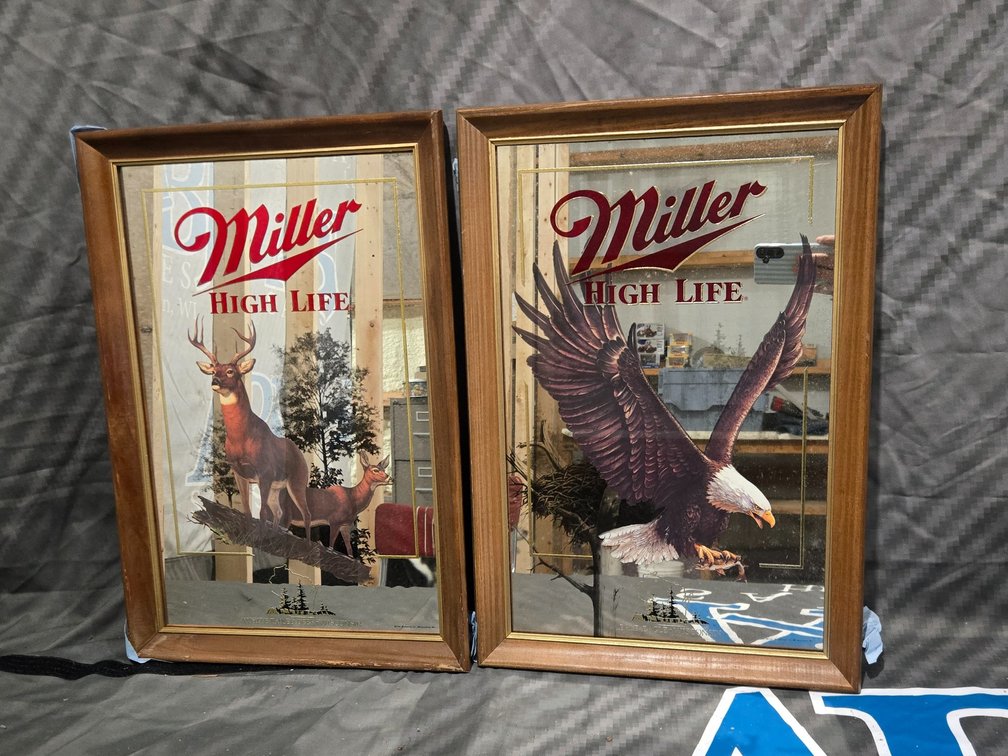 High Life Deer and Eagle Mirror