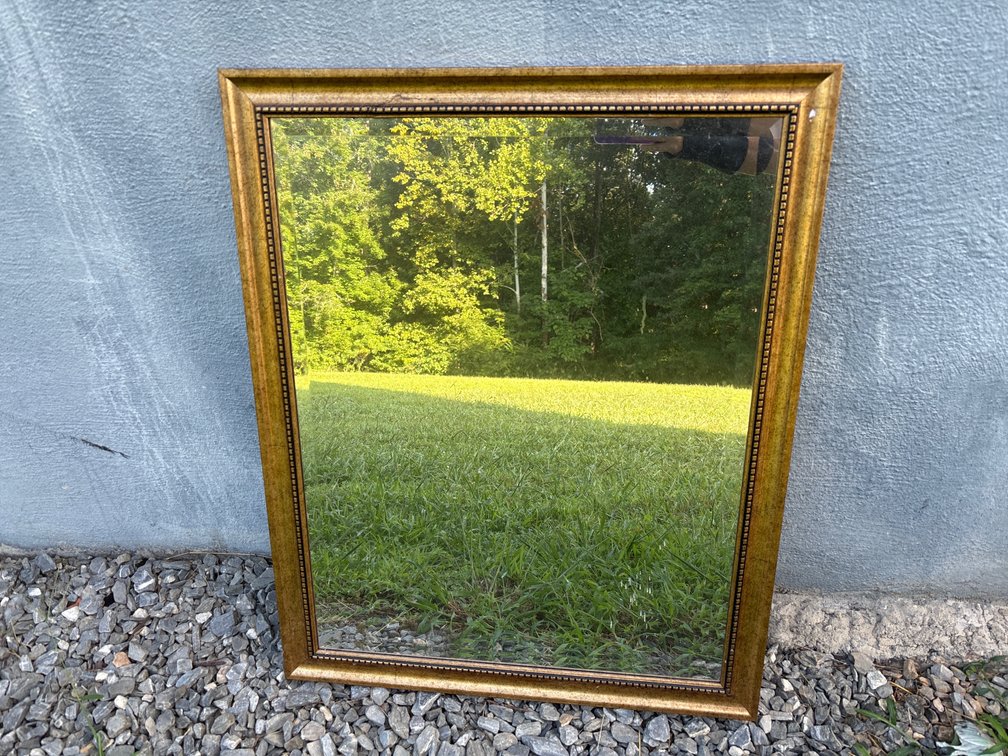 Gold framed mirror