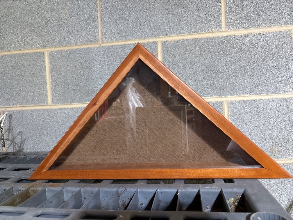 Wooden Triangular Flag Display Case