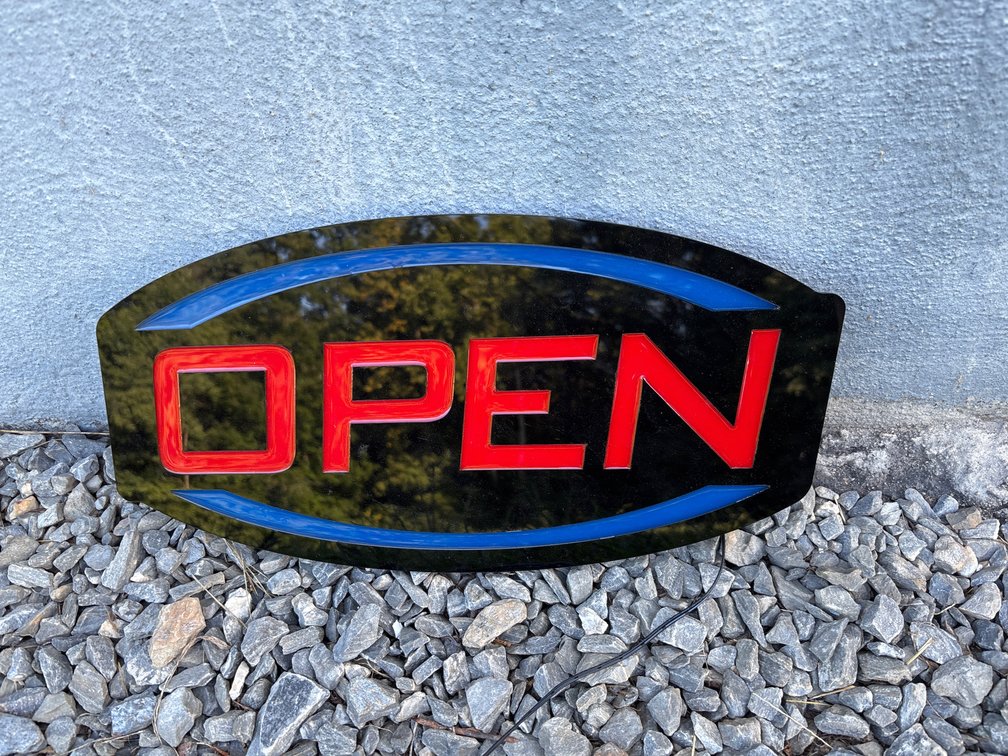 Plug in OPEN sign