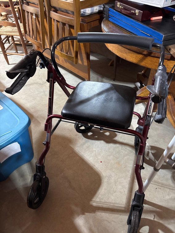 Rollator & folding bedside commode