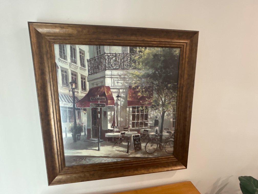 Brent Heighton Framed European Cafe Scene Artwork