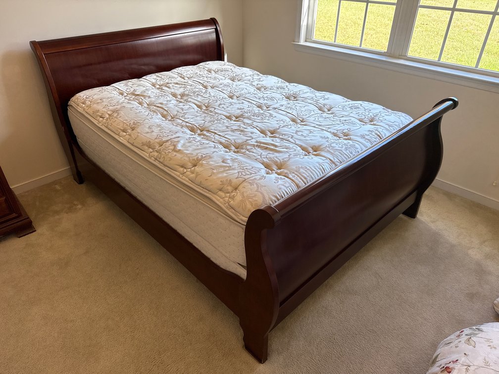 Full-Size Wood Sleigh Bed Frame