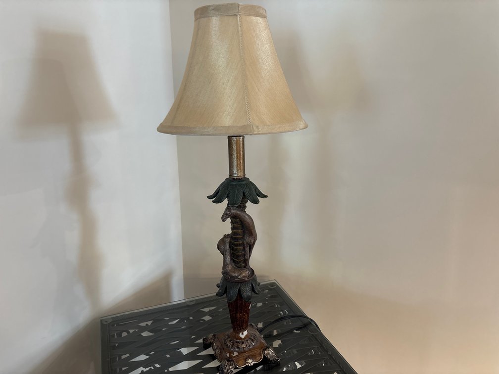 Giraffe and Palm Tree Motif Table Lamp