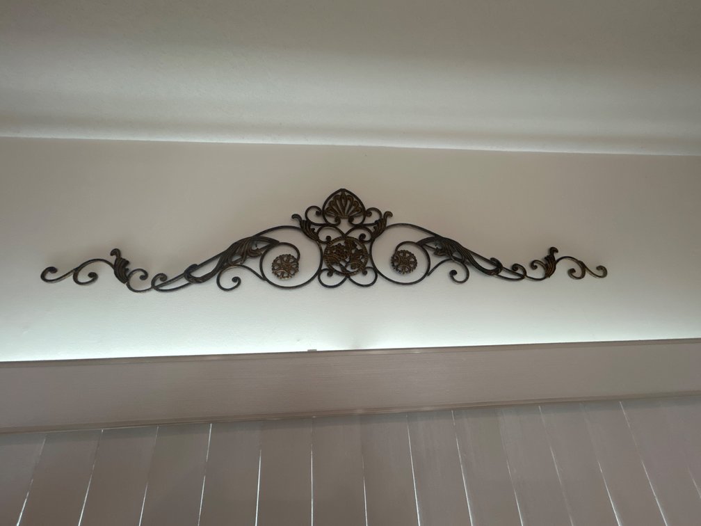 Decorative Metal Scrollwork Wall Pediment