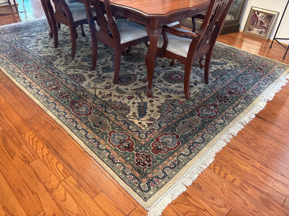 Oriental Style Woven Area Rug with Fringe