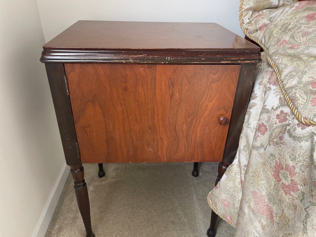 Wood Sewing Machine Cabinet with Turned Legs