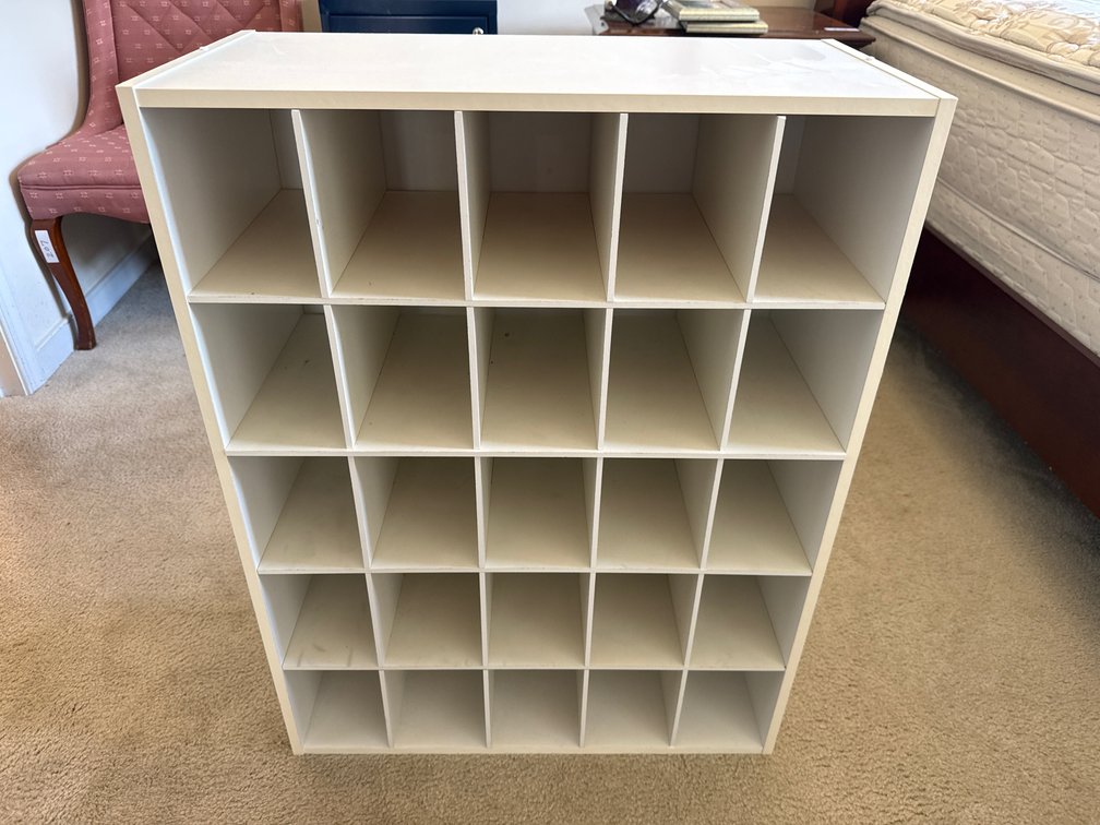 White Laminate 25-Compartment Cubby Organizer