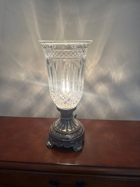 Cut Crystal Electric Hurricane Table Lamp