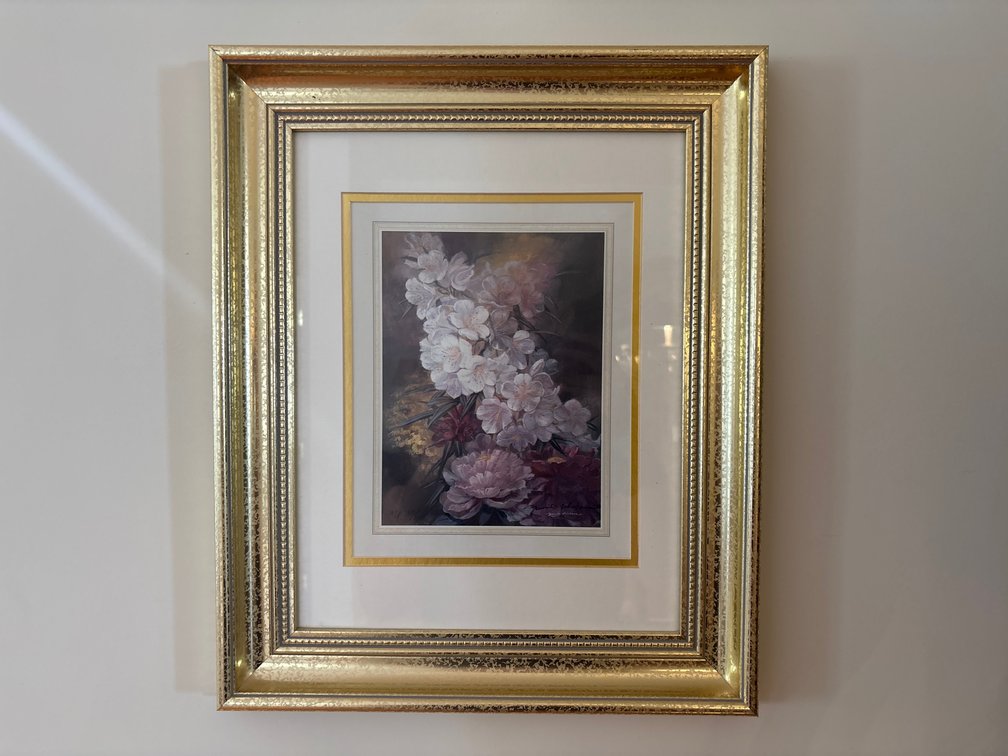 Framed Floral Art Prints in Ornate Gold-Tone Frames
