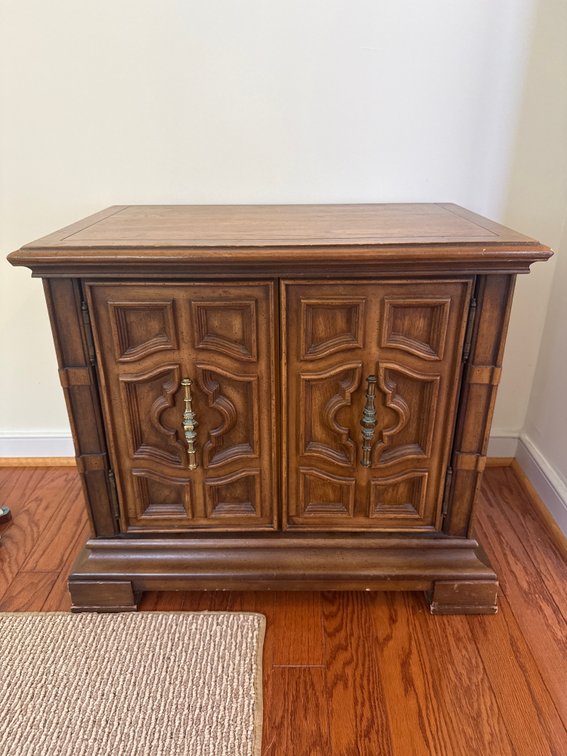 Carved Wood Two-Door Cabinet