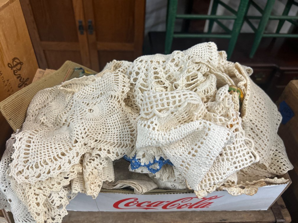 Crocheted Lace Doilies, Runners, and Table Linens