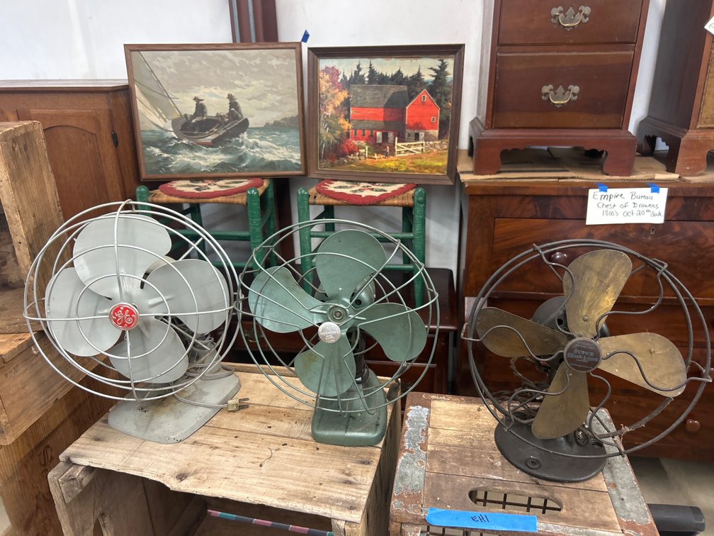 Lot of 3 Metal Electric Desk Fans