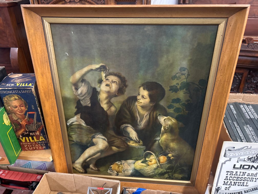 Framed Reproduction of Murillo's The Pie Eaters