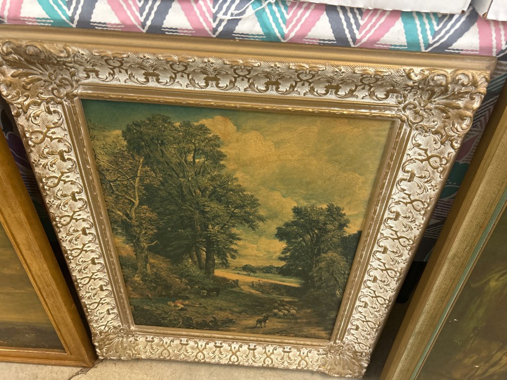 Framed Landscape Artwork in Ornate Gilt Frame