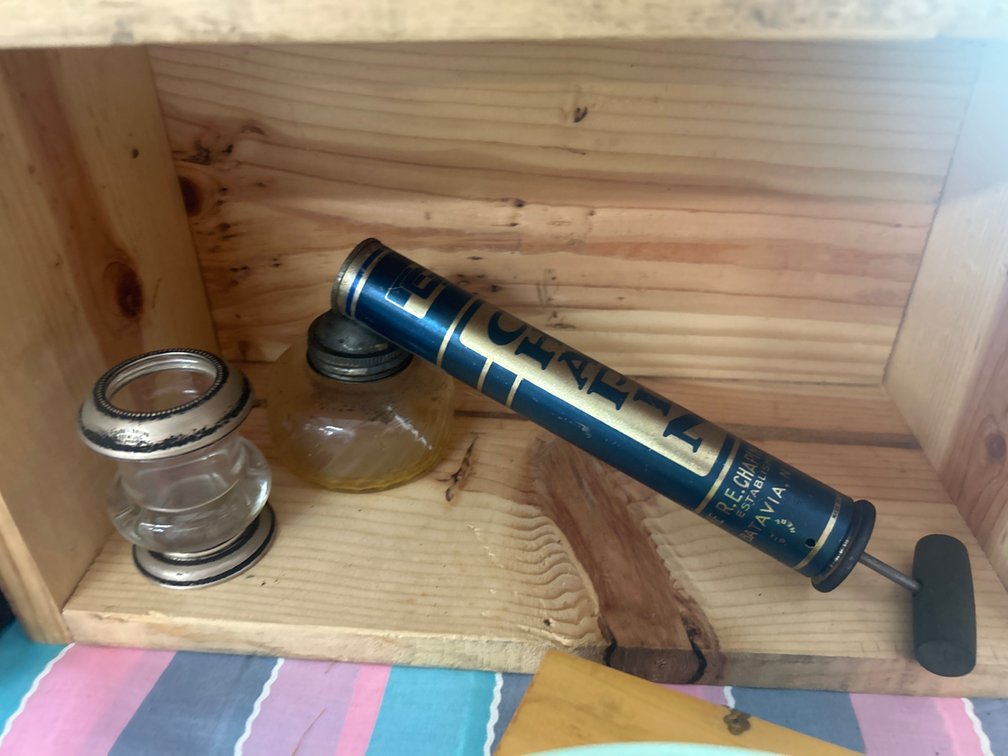 Metal Hand Sprayer Pump and Two Glass Vessels