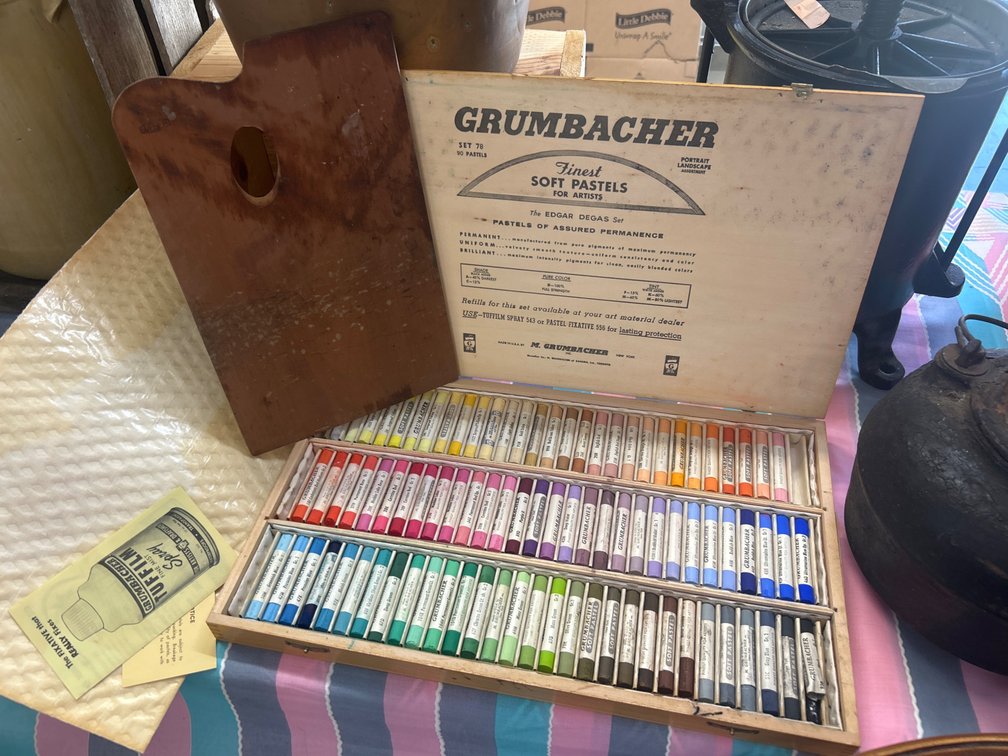 Grumbacher Set 78 Edgar Degas Soft Pastel Set in Wooden Box