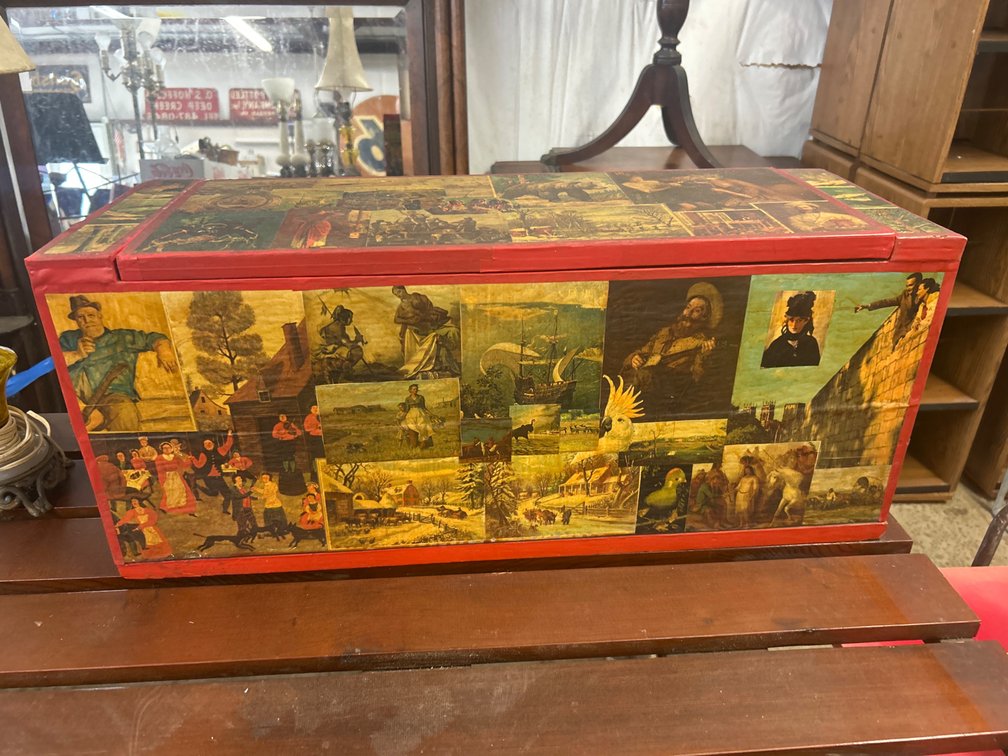 Decoupage Wooden Storage Chest and Drop-Front Box