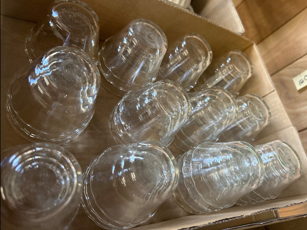 Set of Twelve Clear Glass Paneled Tumblers