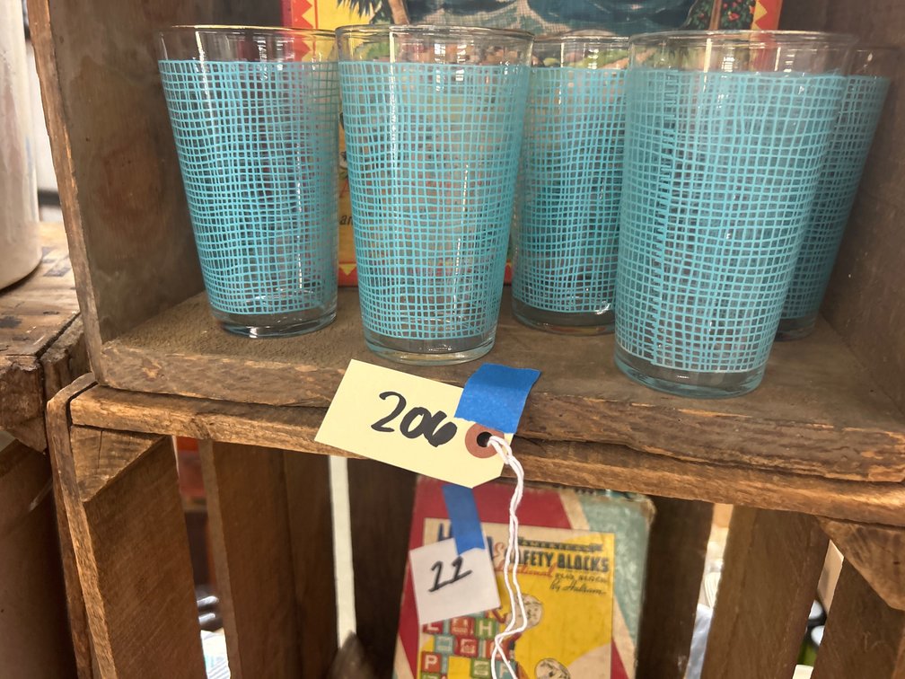 Turquoise Grid Tumblers