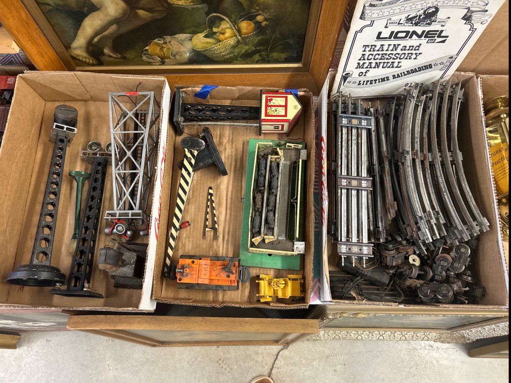 Three-Rail Model Train Track, Accessories, and Manual