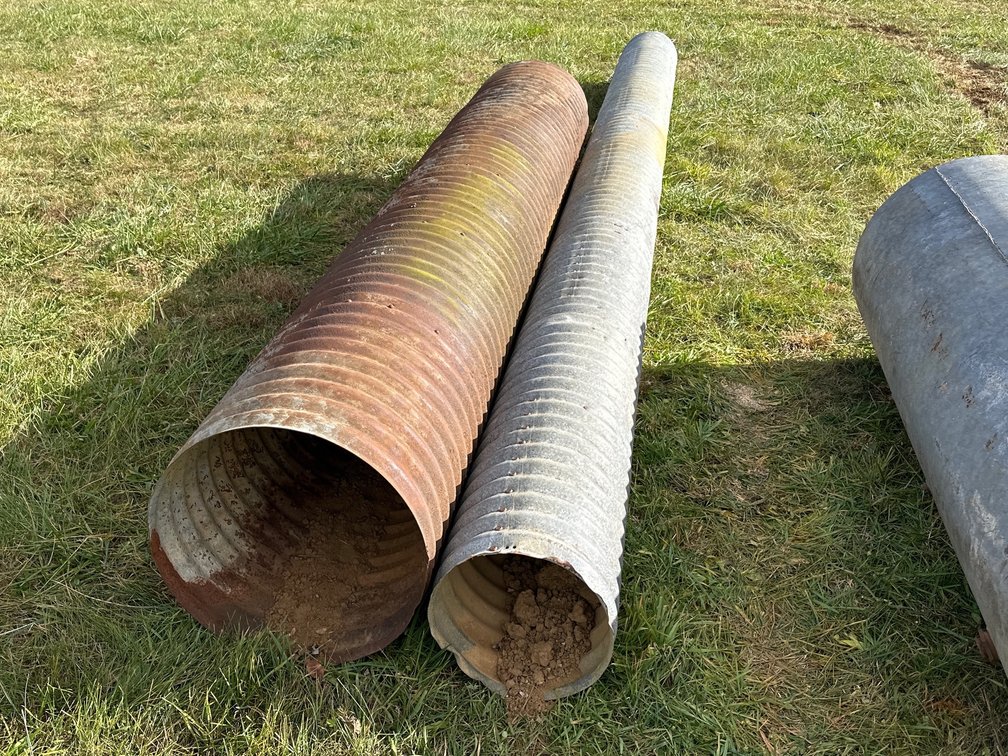 Lot of galvanized culvert pipes