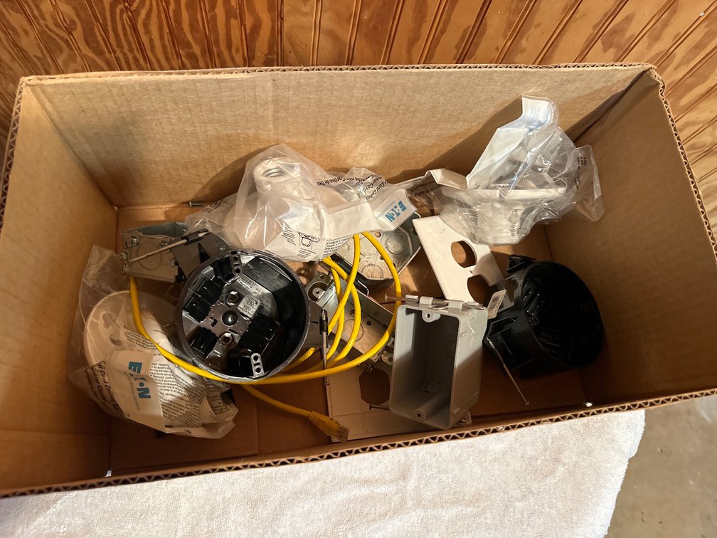 Box of electrical parts