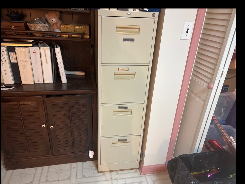 Metal filing cabinet