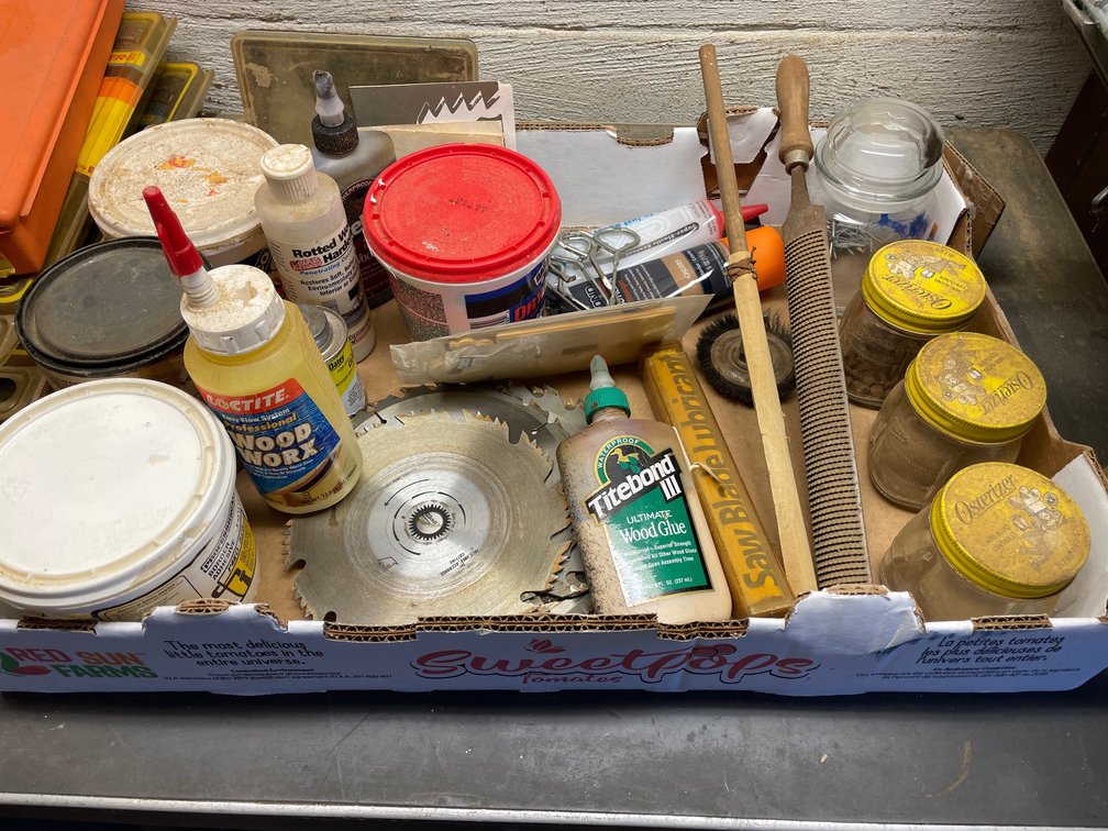 Wood glue/adhesive & misc box